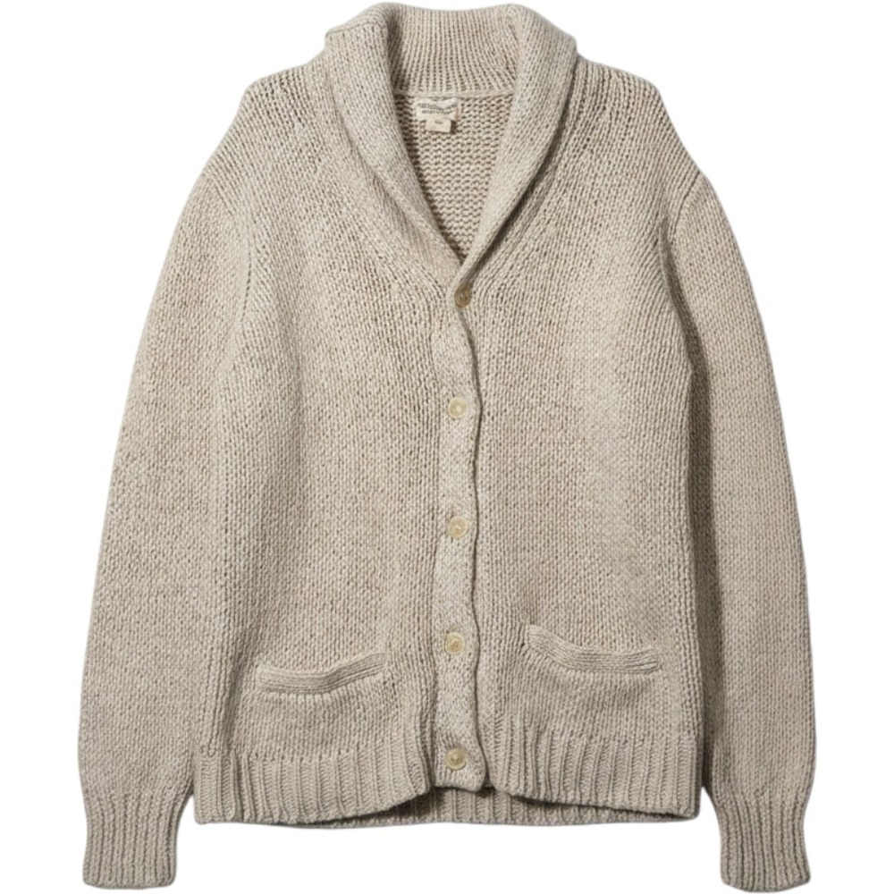 Denim & Supply Ralph Lauren Cardigan Men XL Cream‎ Shawl Collar Wool Silk Knit